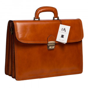 Servieta din piele naturala DiAmanti Catanzaro Maro Deschis